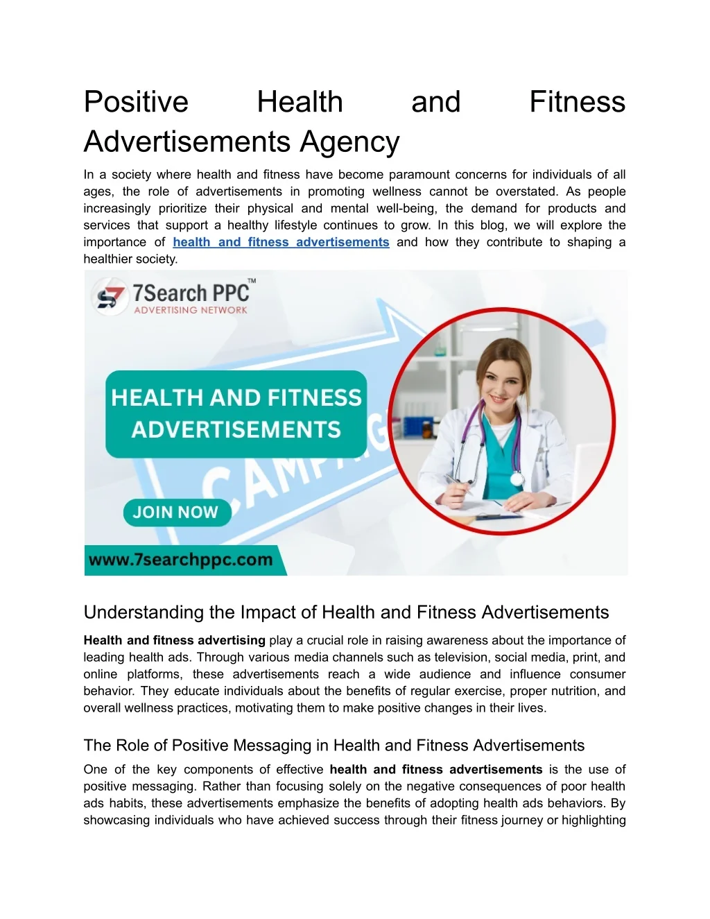PPT - Positive Health and Fitness Advertisements Agency PowerPoint ...
