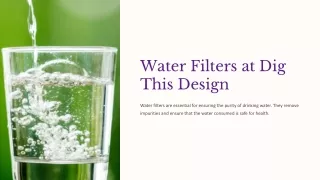 Water filters that remove bacteria | Dig This Design
