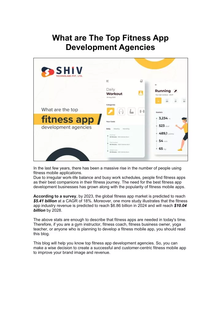 what are the top fitness app development agencies