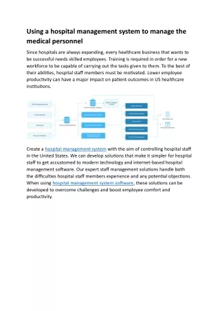 Using a hospital management system to manage the medical personnel
