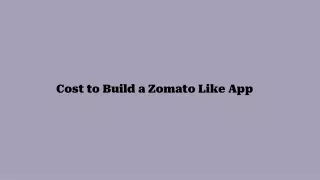 Cost to Build a Zomato Like App