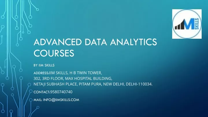 advanced data analytics courses