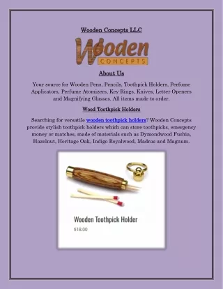 Wooden Toothpick Holders