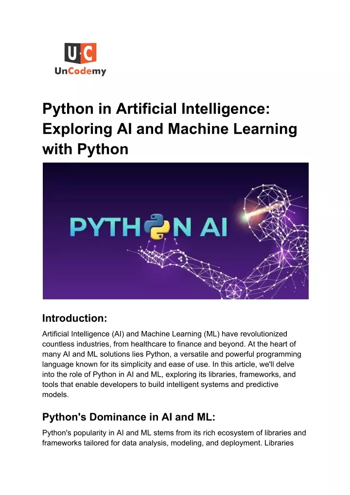 python in artificial intelligence exploring