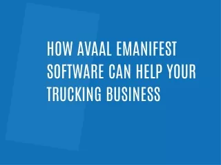 how avaal emanifest software can help your