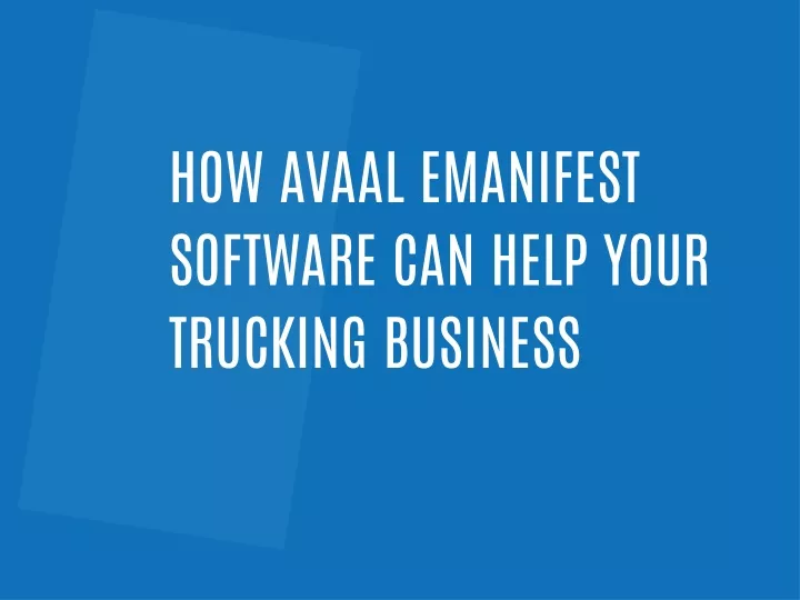 how avaal emanifest software can help your