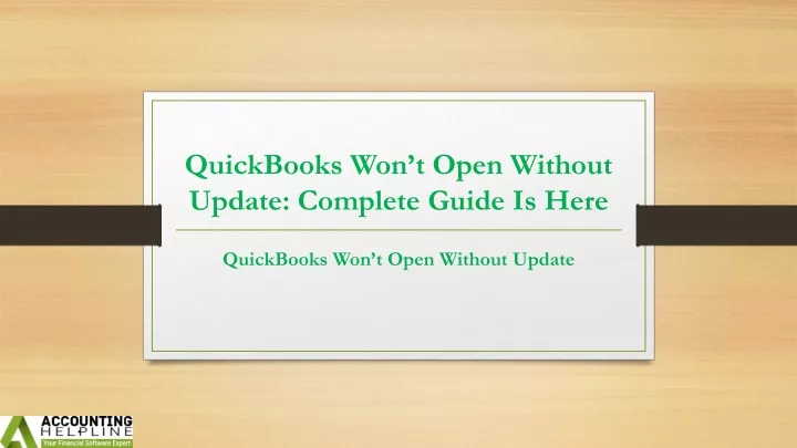 quickbooks won t open without update complete guide is here