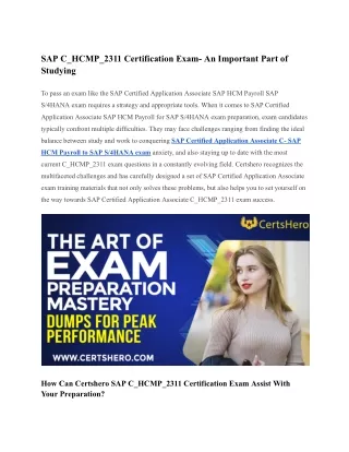 SAP C_HCMP_2311 Certification Exam- An Important Part of Studying