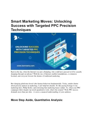 Smart Marketing Moves: Unlocking Success with Targeted PPC Precision Techniques