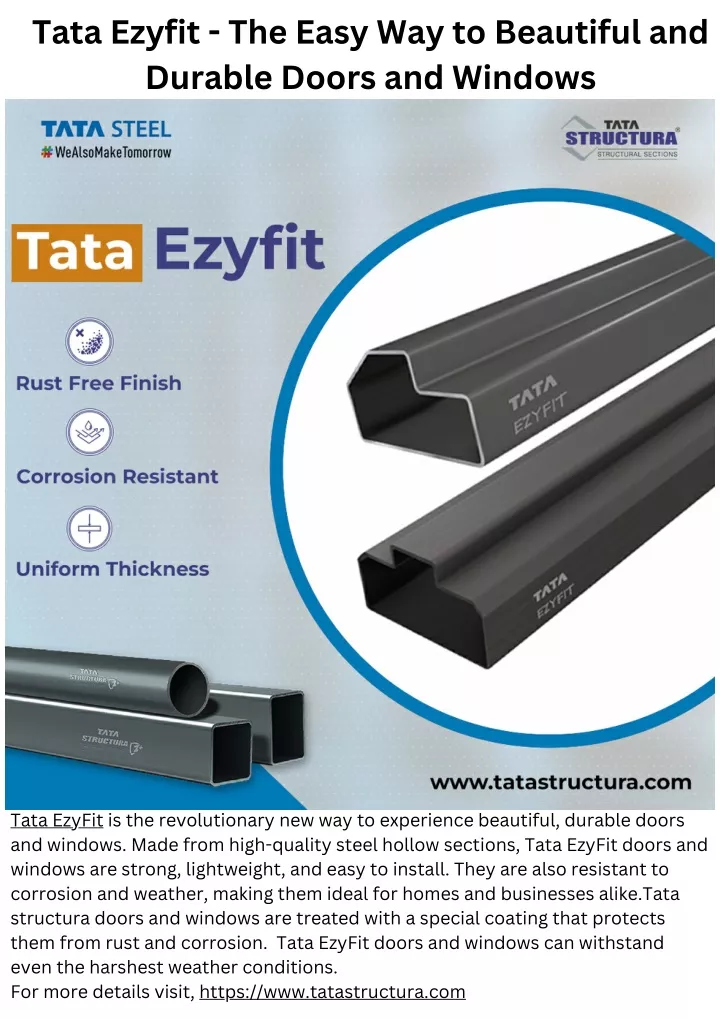 tata ezyfit the easy way to beautiful and durable