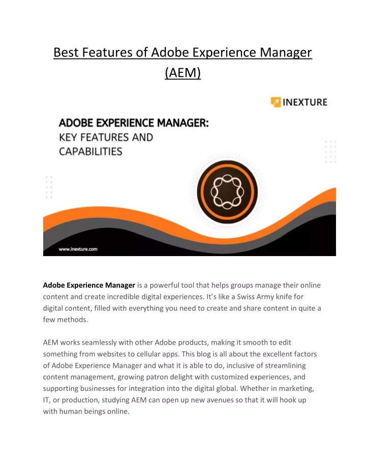 best features of adobe experience manager aem