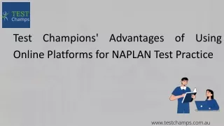 The Influence of NAPLAN Exam Preparation on Test Champs' Academic Achievement