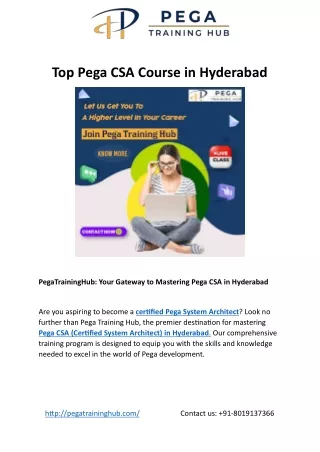 top pega csa course in hyderabad