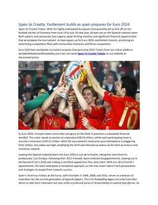 Spain Vs Croatia Excitement Builds As Spain Ready For Euro 2024