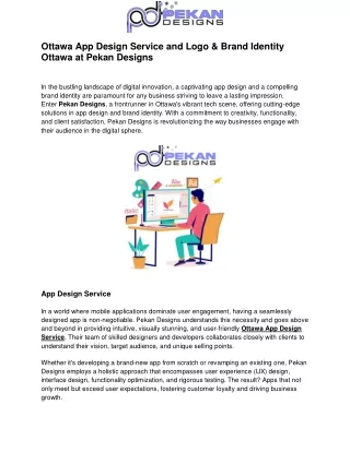 Ottawa App Design Service and Logo & Brand Identity Ottawa