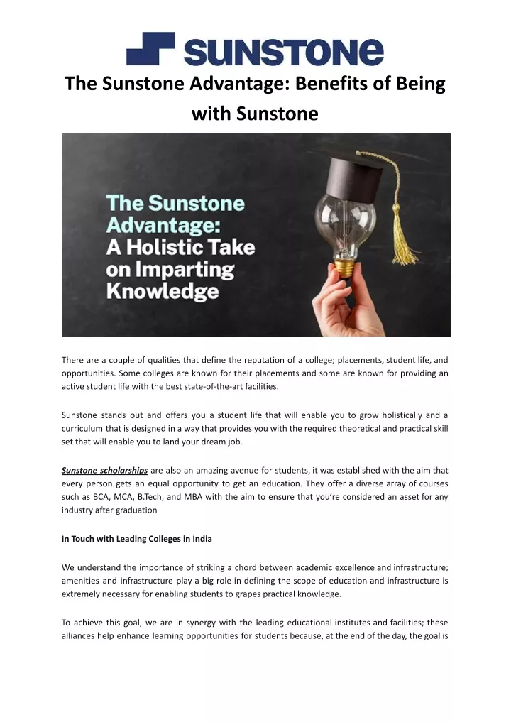 the sunstone advantage benefits of being with