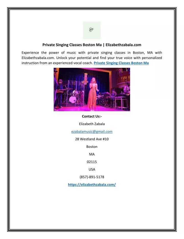 private singing classes boston ma elizabethzabala