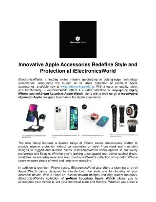 Innovative Apple Accessories Redefine Style and Protection at iElectronicsWorld