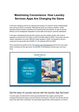 Your Laundry, Your Way: Pixel Software's Customized App Solution