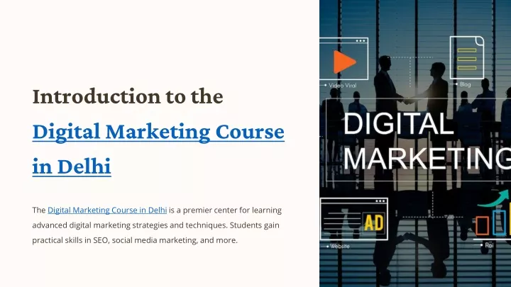 introduction to the digital marketing course