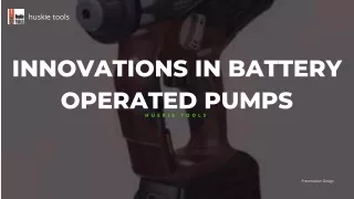 Innovations in Battery Operated Pumps: A Green Revolution