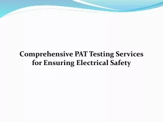 Comprehensive PAT Testing Services for Ensuring Electrical Safety