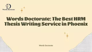 HR Thesis Writing Service in Phoenix,USA-PPT
