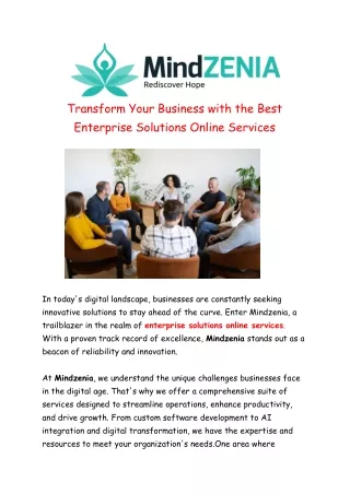 Transform Your Business with the Best Enterprise Solutions Online Services