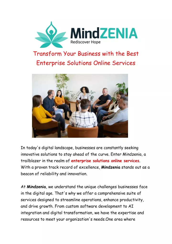 transform your business with the best enterprise