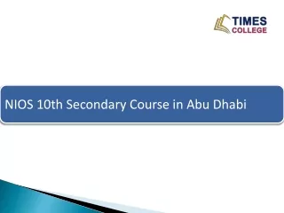 NIOS 10th Secondary Course in Abu Dhabi