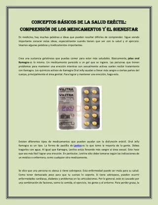 Conceptos básicos de la salud eréctil comprensión de los medicamentos y el bienestar