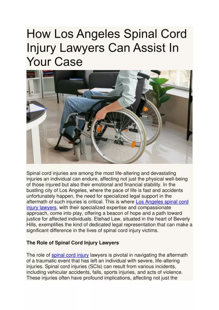 how los angeles spinal cord injury lawyers