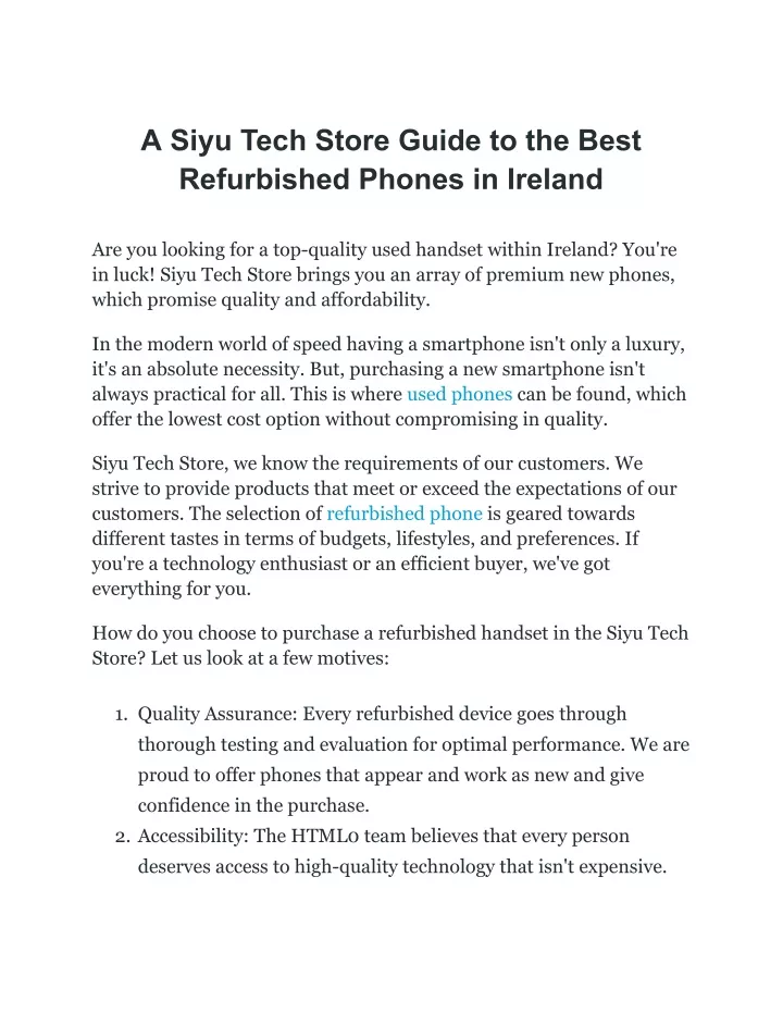 a siyu tech store guide to the best refurbished