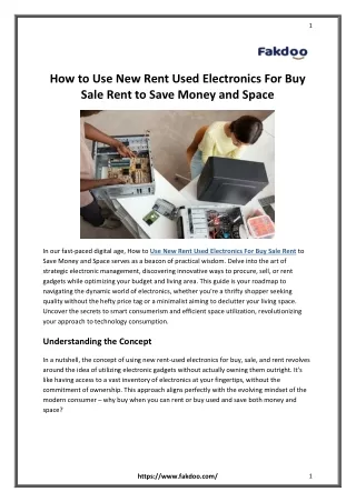 How to Use New Rent Used Electronics For Buy Sale Rent to Save Money and Space