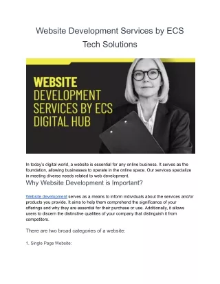 Website Development Services by ECS Tech Solutions - ECS Digital Hub Digital Marketing Courses