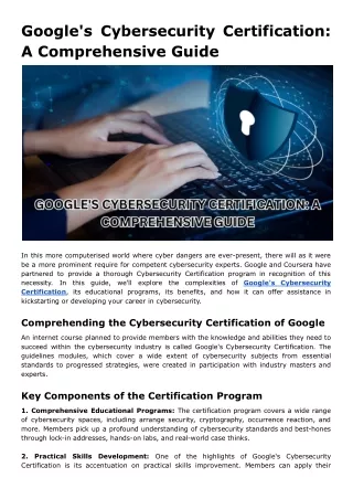 google s cybersecurity certification