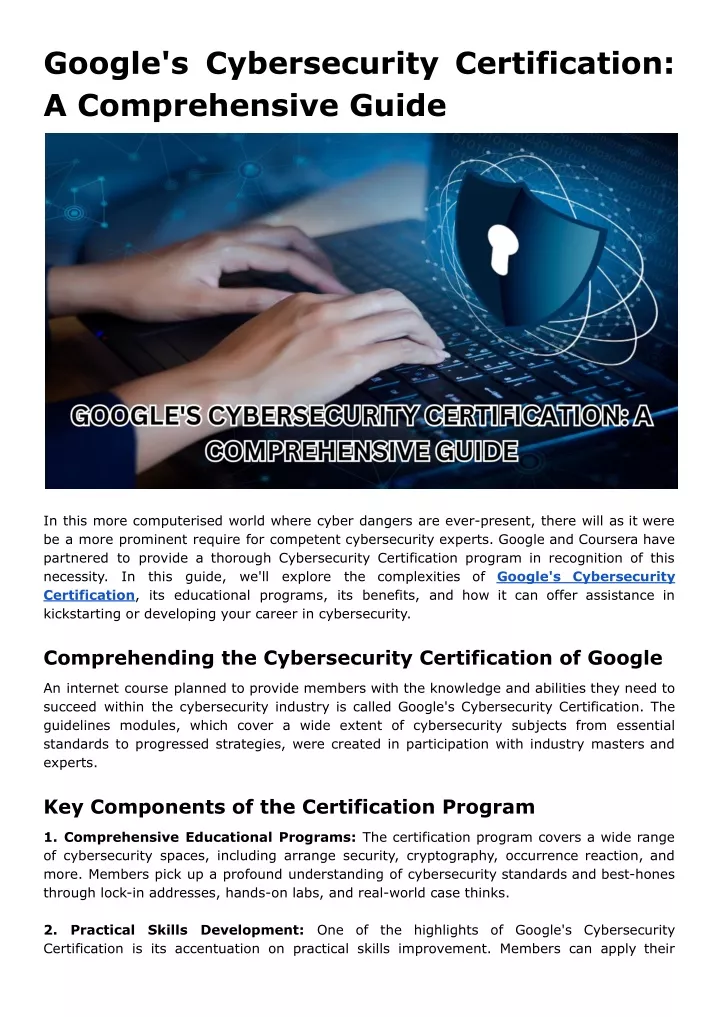 google s cybersecurity certification