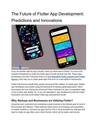 the future of flutter app development predictions