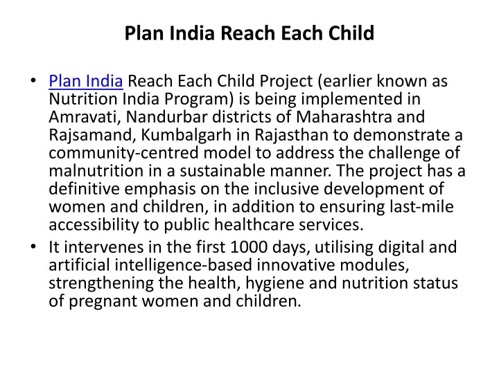 plan india reach each child