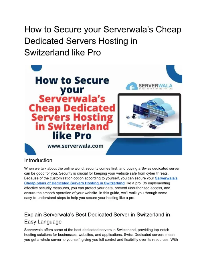 how to secure your serverwala s cheap dedicated