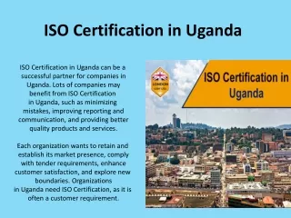 ISO Certification in Uganda, ISO Consultancy Service in Uganda
