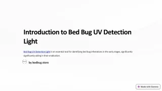 Sleep Tight, Bug-Free Nights: Harnessing the Power of UV with Bed Bug Detection