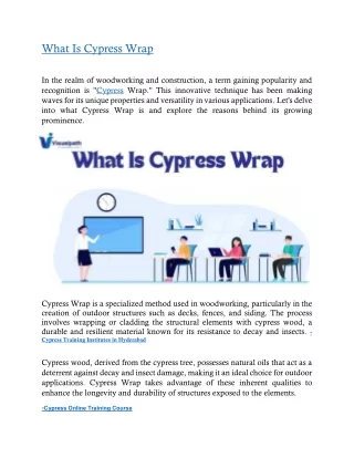 what is cypress wrap