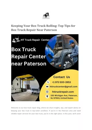 Keeping Your Box Truck Rolling: Top Tips for Box Truck Repair Near Paterson