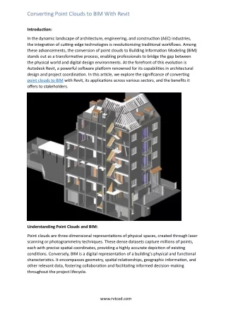 Converting Point Clouds to BIM With Revit