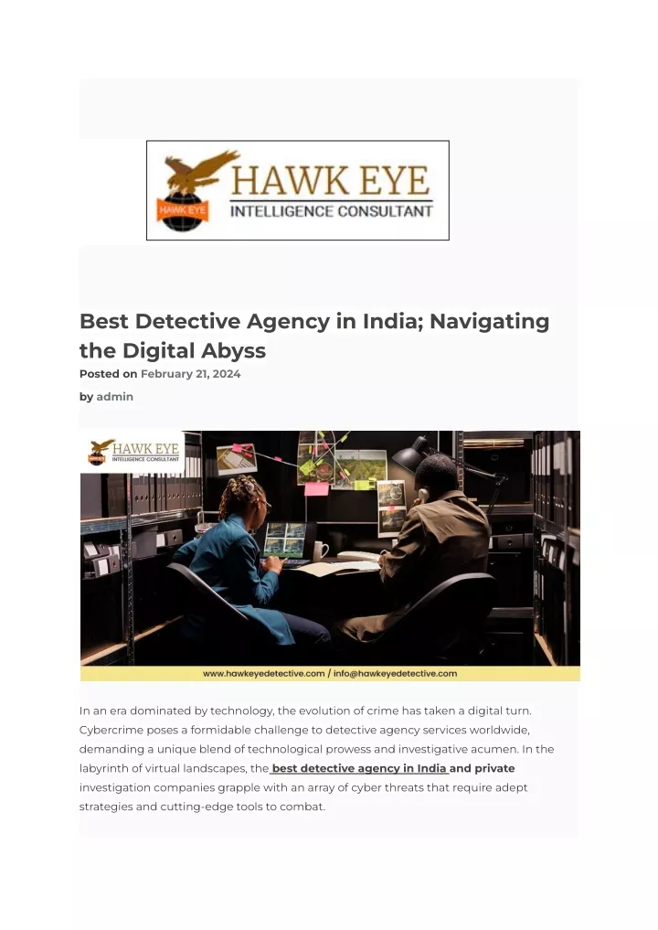 best detective agency in india navigating