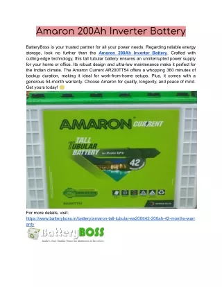 Amaron 200Ah Inverter Battery