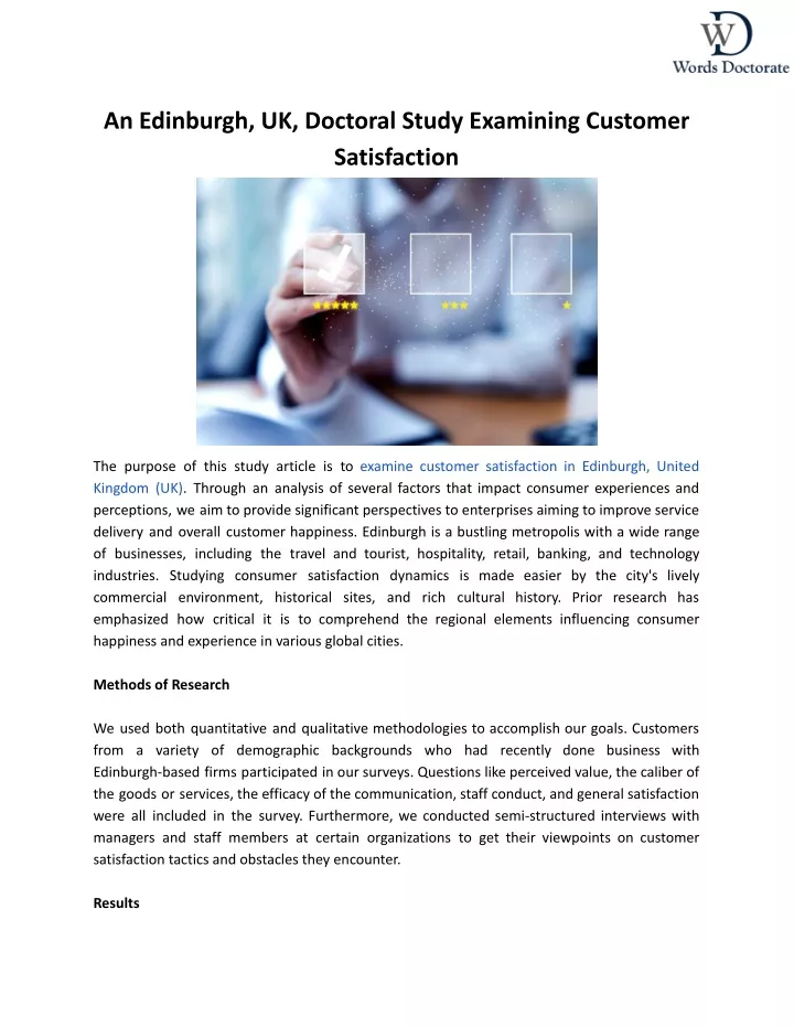 an edinburgh uk doctoral study examining customer