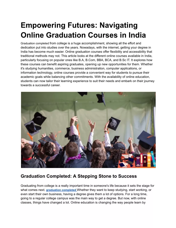 empowering futures navigating online graduation