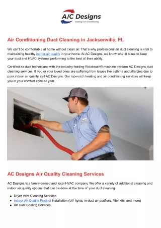 Air Conditioning Duct Cleaning in Jacksonville FL (1)